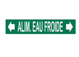 Marqueur de tuyau – alimentation en eau froide avec flèche