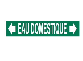 Marqueur de tuyau – eau domestique avec flèche