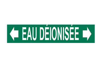 Marqueur de tuyau avec flèches – eau désionisée