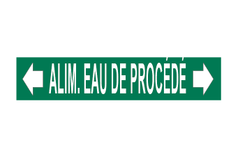 Marqueur de tuyau avec flèches – alimentation en eau de procédé