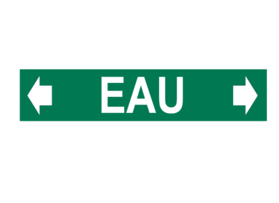 Marqueur de tuyau – eau avec flèche