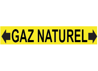 Marqueur de tuyau – gaz naturel avec flèches