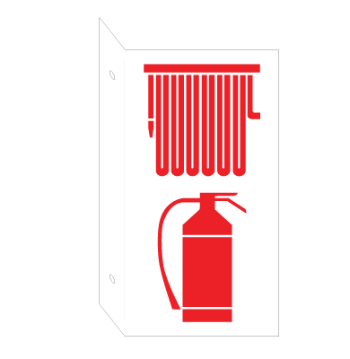 TUYAU D'INCENDIE ET ​​EXTINCTEUR 90 DEGRÉS