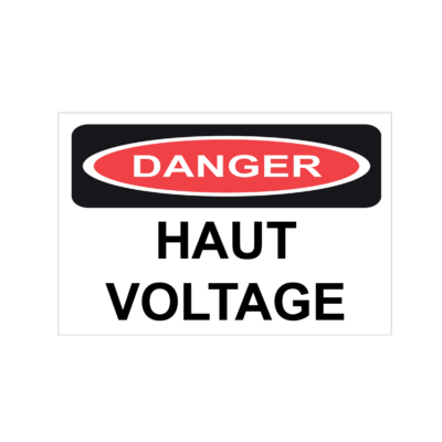 Danger écriture haute tension uniquement