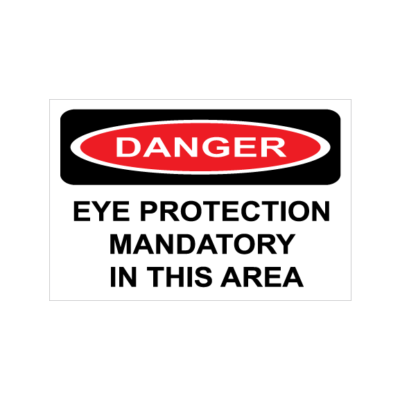 Danger Protection des yeux obligatoire dans cette section