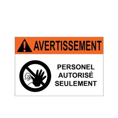 Avertissement personnel autorisé uniquement