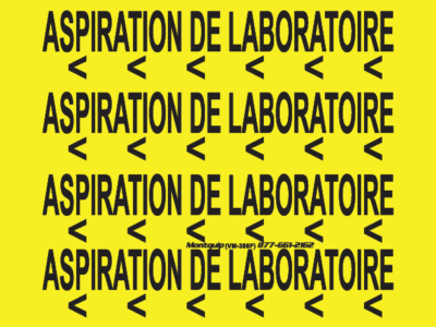L’étiquette Aspiration de laboratoire médical