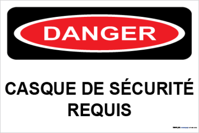 Casque de sécurité contre les dangers requis