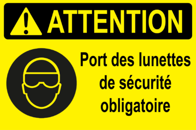 Attention, protection des yeux requise