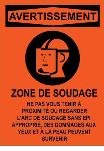 Avertissement epi requis contre les arcs électriques et les chocs