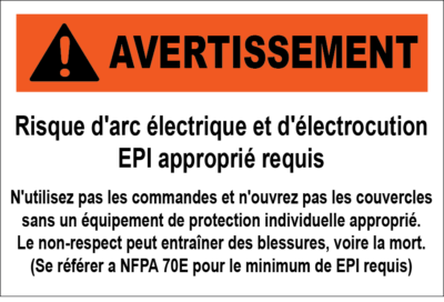 Avertissement nfpa