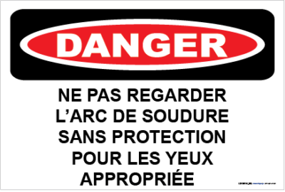 Danger ne regardez pas la soudeuse à arc électrique sans une protection appropriée