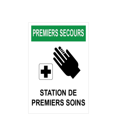 Poste de premiers secours gardez la zone dégagée