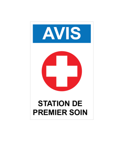 Poste de secours avec croix rouge