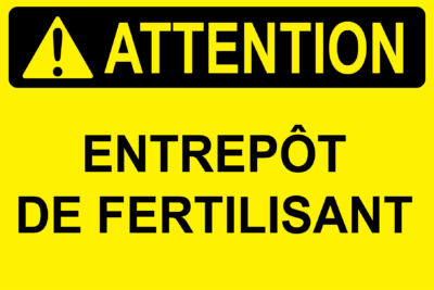 Attention stockage des engrais